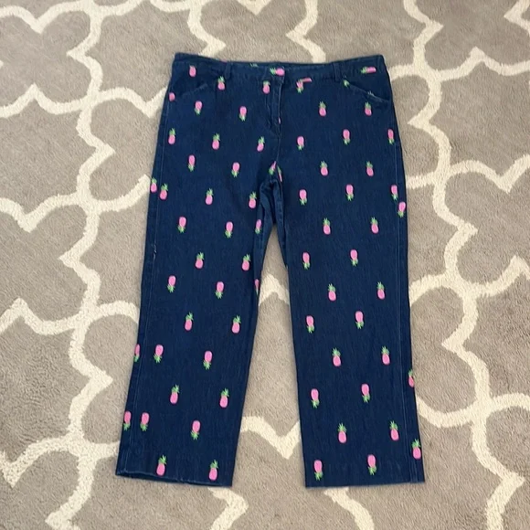 Lilly Pulitzer jeans cropped Capri length size 14 - Picture 2 of 5